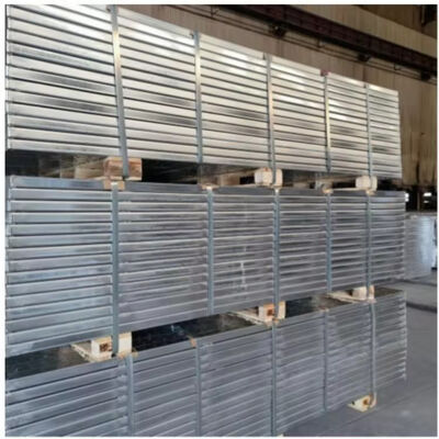 Non slip surface steel staging plank scaffolding platform constructed from heavy gauge steel ensuring safety and durability on job sites