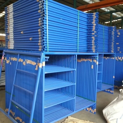 Fabricated Narrow Step Ladder Frame Steel Scaffolding System with Cross Braces
