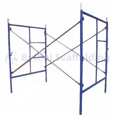 Fabricated Narrow Step Ladder Frame Steel Scaffolding System with Cross Braces